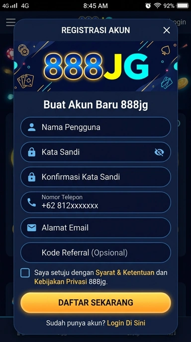 Panduan Registrasi Akun Baru 888jg dengan Mudah