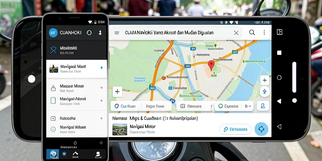 Antarmuka aplikasi CUANHOKI yang bersih dan fungsional untuk navigasi motor.