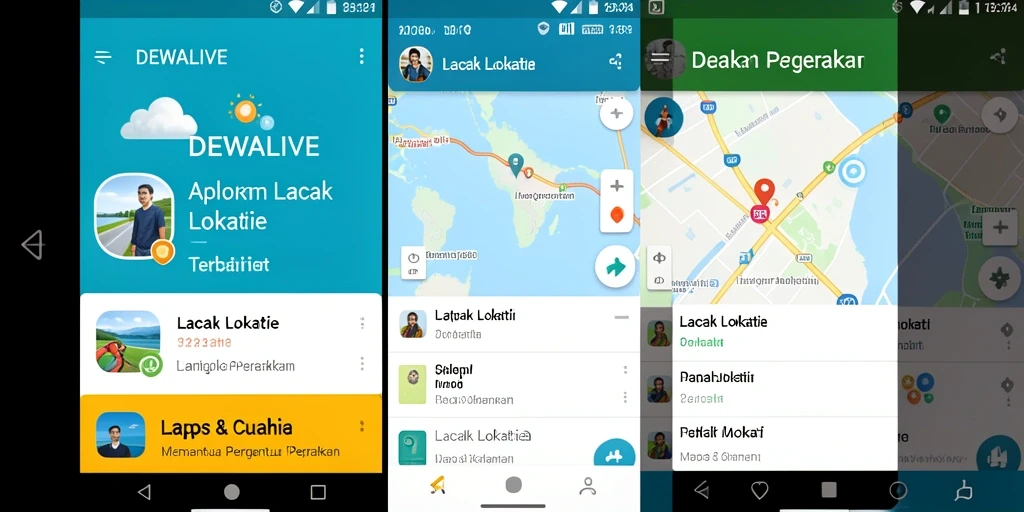 Tampilan antarmuka DEWALIVE untuk pelacakan lokasi yang jelas dan informatif.