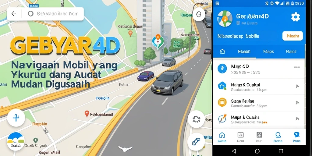 Antarmuka GEBYAR4D yang user-friendly untuk navigasi mobil.