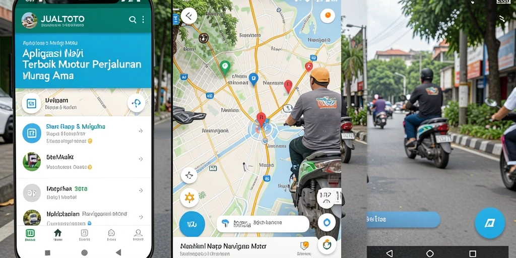Antarmuka aplikasi JUALTOTO yang menampilkan navigasi untuk motor.