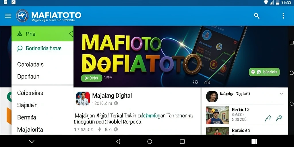 Tampilan antarmuka utama aplikasi MAFIATOTO yang menarik dan informatif.