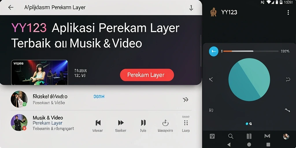 Tampilan antarmuka aplikasi YY123 saat merekam layar dengan kualitas tinggi.